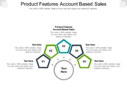 Product features account based sales ppt powerpoint presentation model format ideas cpb