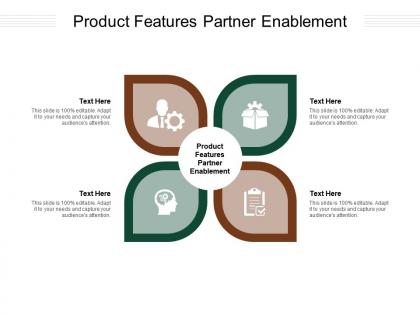 Product features partner enablement ppt powerpoint presentation outline slideshow cpb