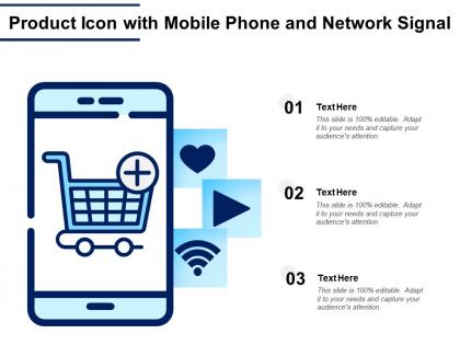 Product icon with mobile phone and network signal