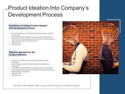 Product ideation into companys development process