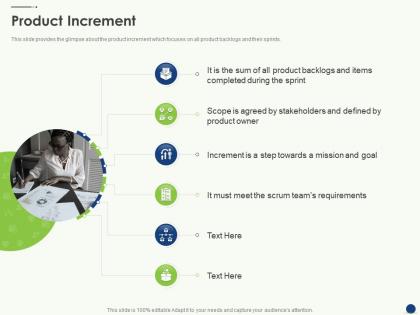 Product increment scrum artifacts ppt icons
