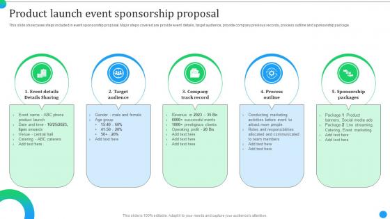 Product Launch Event Activities Product Launch Event Sponsorship Proposal