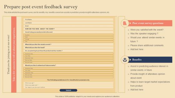 Product Launch Event Planning Prepare Post Event Feedback Survey