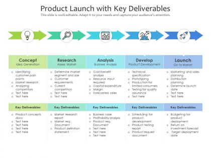 Product launch with key deliverables