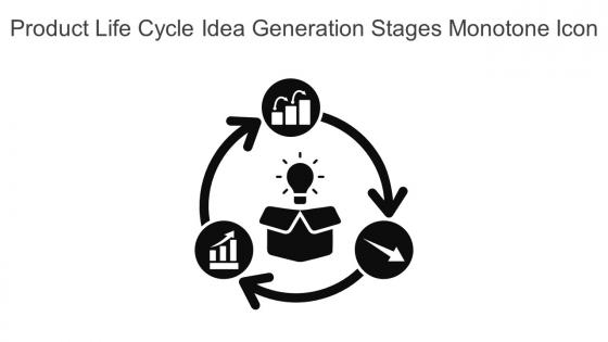 Product Life Cycle Idea Generation Stages Monotone Icon In Powerpoint Pptx Png And Editable Eps Format