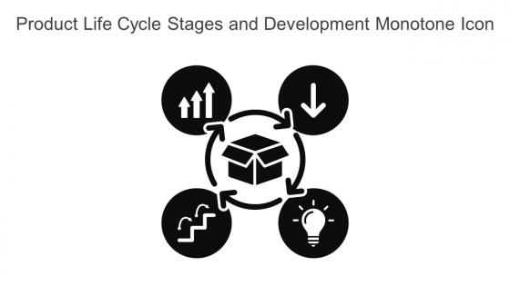 Product Life Cycle Stages And Development Monotone Icon In Powerpoint Pptx Png And Editable Eps Format