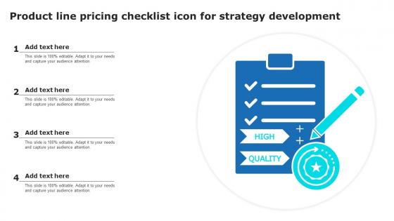 Product Line Pricing Checklist Icon For Strategy Development