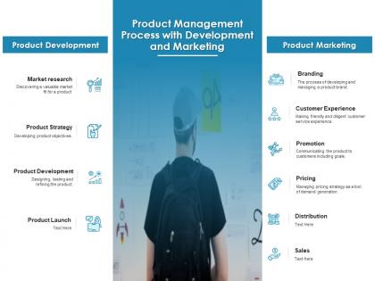 Product management process with development and marketing