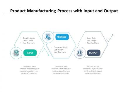 Product manufacturing process with input and output