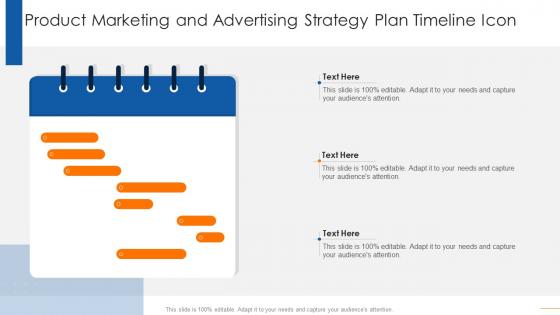 Product Marketing And Advertising Strategy Plan Timeline Icon