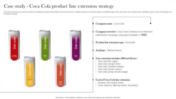 Product Marketing And Positioning Strategy Case Study Coca Cola Product Line Extension Strategy MKT SS V