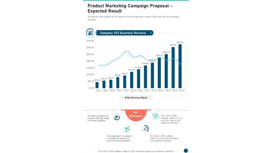 Product Marketing Campaign Proposal Expected Result One Pager Sample Example Document