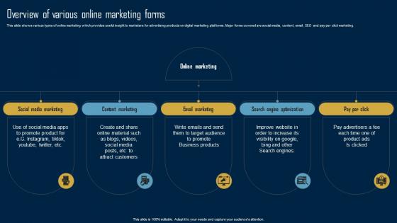 Product Marketing Strategy Overview Of Various Online Marketing Forms MKT SS V