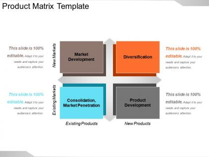 Product matrix template ppt infographics