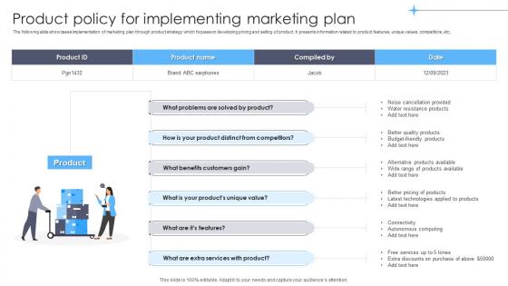 Product Policy For Implementing Marketing Plan