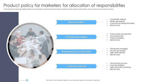 Product Policy For Marketers For Allocation Of Responsibilities