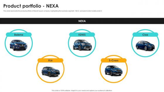 Product Portfolio NEXA Car Manufacturer Company Profile CP SS V