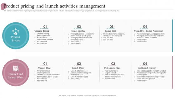 Product Pricing And Launch Activities Management New Product Release Management Playbook