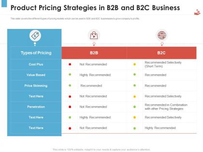 Product pricing strategies in b2b and b2c business revenue management tool