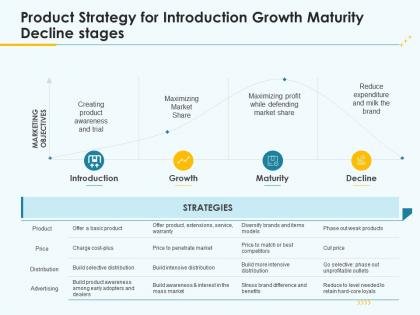Product pricing strategy product strategy for introduction growth maturity decline stages ppt formats