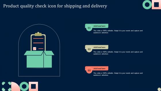 Product Quality Check Icon For Shipping And Delivery