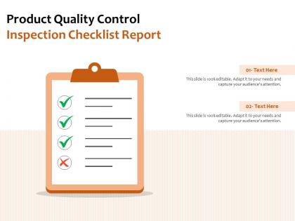 Product quality control inspection checklist report