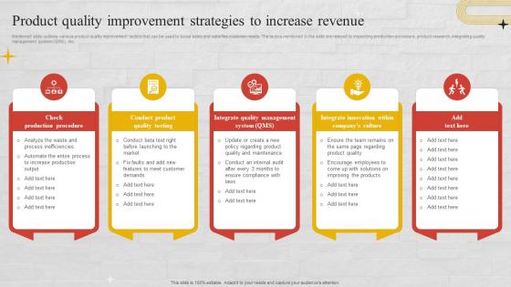 Product Quality Improvement Strategies To Increase Revenue Churn Management Techniques