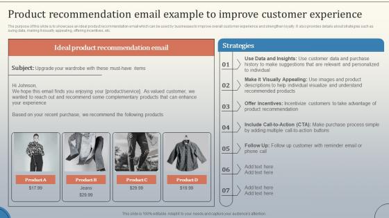 Product Recommendation Email Example To Improve Database Marketing Strategies MKT SS V
