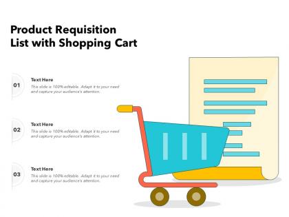 Product requisition list with shopping cart