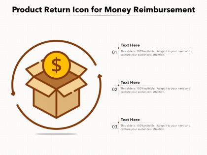 Product return icon for money reimbursement