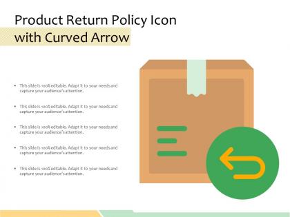 Product return policy icon with curved arrow