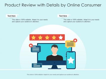 Product review with details by online consumer