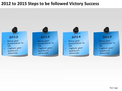 Product roadmap timeline 2012 to 2015 steps to be followed victory success powerpoint templates slides