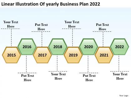 Product roadmap timeline linear illustration of yearly business plan 2022 powerpoint templates slides