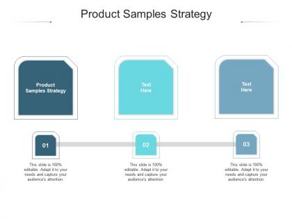 Product samples strategy ppt powerpoint presentation slides background images cpb