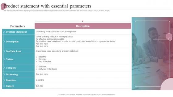 Product Statement With Essential Parameters New Product Release Management Playbook