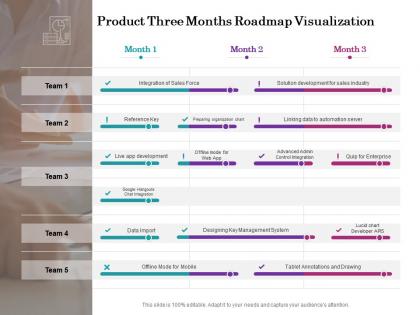 Product three months roadmap visualization