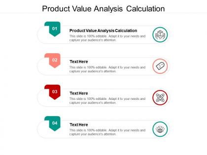 Product value analysis calculation ppt powerpoint presentation visual aids pictures cpb