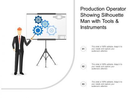 Production operator showing silhouette man with tools and instruments