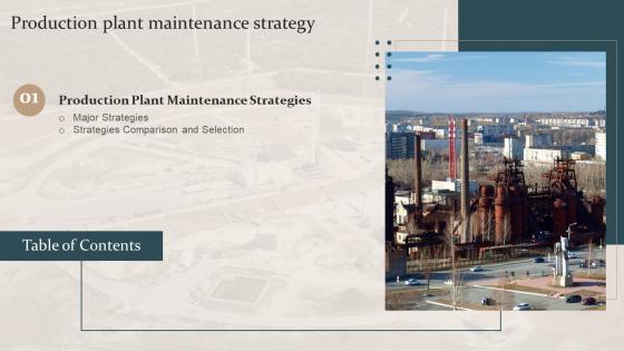Production Plant Maintenance Strategy For Table Of Contents Ppt Layouts Design Ideas