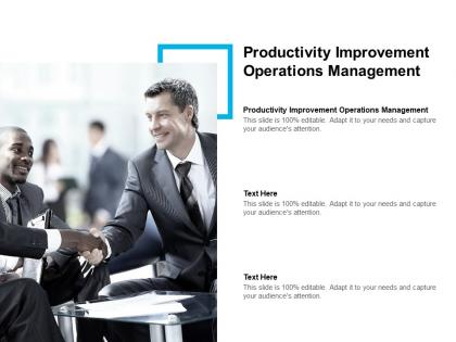 Productivity improvement operations management ppt powerpoint presentation slides cpb