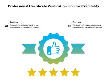 Professional certificate verification icon for credibility