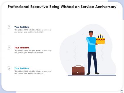 Professional executive being wished on service anniversary