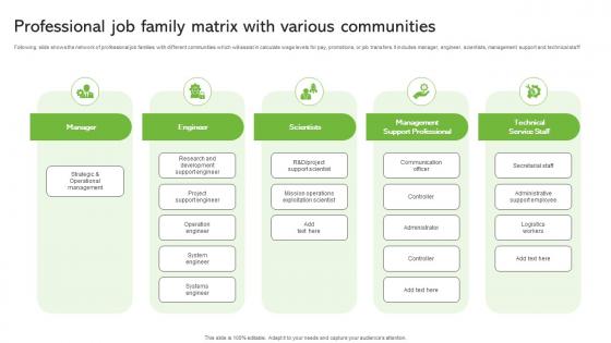 Professional Job Family Matrix With Various Communities