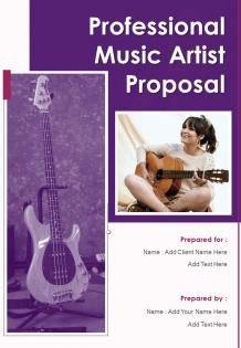 Professional Music Artist Proposal Sample Document Report Doc Pdf Ppt