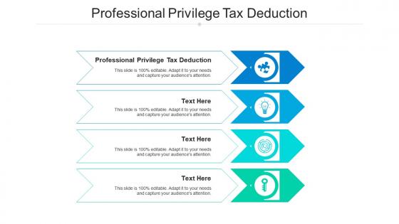Professional privilege tax deduction ppt powerpoint presentation show slides cpb