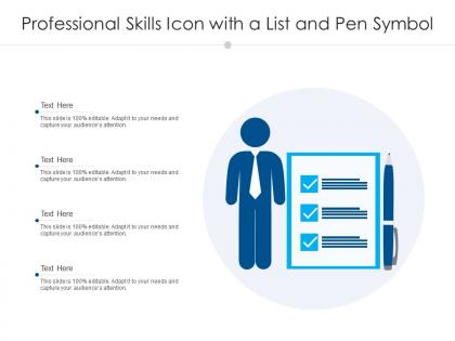 Professional skills icon with a list and pen symbol
