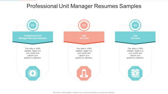 Professional Unit Manager Resumes Samples In Powerpoint And Google Slides Cpb