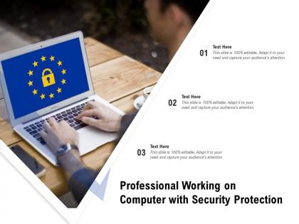 Professional working on computer with security protection