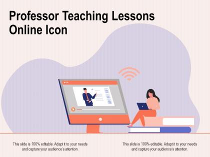 Professor teaching lessons online icon